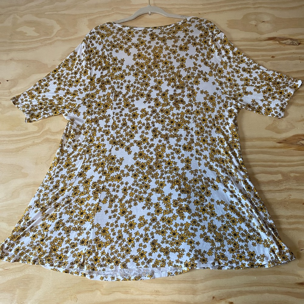 Lane Bryant Womens 14/16 Swing Tunic Top Sunflowers XL Relaxed Loose Fitting